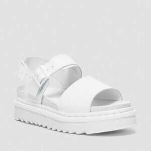 Dr. Martens White Leather Platform Sandals